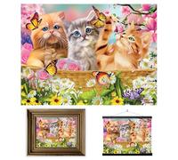 3D LiveLife Lenticular Cuadros Decoración - Gatitos divertidos de Deluxebase. Poster 3D sin marco de gatos. Obra de arte original con licencia del reconocido artista, Michael Searle