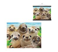 3D LiveLife Lenticular Cuadros Decoración - León marino de Deluxebase. Poster 3D sin marco del océano. Obra de arte original con licencia del reconocido artista, Michael Searle