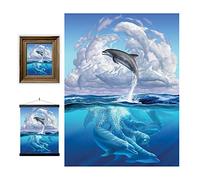 3D LiveLife Lenticular Cuadros Decoración - Sinfonía de delfines de Deluxebase. Poster 3D sin marco del océano. Obra de arte original con licencia del reconocido artista, Jerry LoFaro