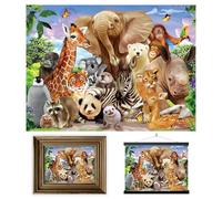 3D LiveLife Lenticular Cuadros Decoración - Sonrisa salvaje de Deluxebase. Poster 3D sin marco de safari. Obra de arte original con licencia del reconocido artista, Michael Searle