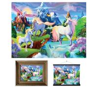 3D LiveLife Lenticular Cuadros Decoración - Unicornio de Deluxebase. Poster 3D sin marco de castillo. Obra de arte original con licencia del reconocido artista, Michael Searle