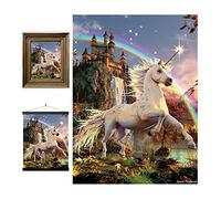 3D LiveLife Lenticular Cuadros Decoración - Unicornio estrellas de Deluxebase. Poster 3D sin marco de castillo. Obra de arte original con licencia del reconocido artista, David Penfound