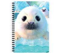 3D LiveLife Libreta A5 - Foca de Deluxebase. 80 páginas de bloc de notas lenticular 3D de focas e ilustraciones con licencia del reconocido artista David Penfound
