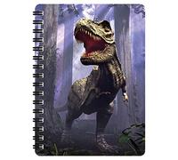 3D LiveLife Libreta - Escena de T-Rex de Deluxebase. Libreta pequeña A6 espiral, lenticular 3D de dinosaurio y hojas lisas reciclada. Ilustraciones con licencia del reconocido artista David Penfound