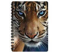 3D LiveLife Libreta - Ojos azules de Deluxebase. Libreta pequeña A6 con espiral, lenticular 3D de tigres y hojas lisas recicladas. Ilustraciones con licencia del reconocido artista Collin Bogle