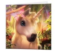 3D LiveLife tarjeta de felicitación linda Uni, tarjeta colorida de Unicorn Lenticular 3D de Deluxebase, para cualquier ocasión y edad. ¡Ilustraciones originales autorizadas del artista renombrado