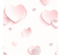3D Purpurina Corazones Mariposas Fondo Rosa Blanco Decoración de Pared Kids Room