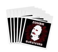 3dRose gc_25035_1 Icon Zombie Survivors 2 on Black - Tarjeta de felicitación (6 unidades)
