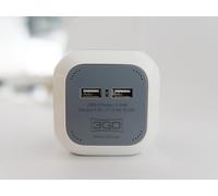 3go reg4cubeusb base múltiple 1,4 m 4 salidas ac interior gris, blanc