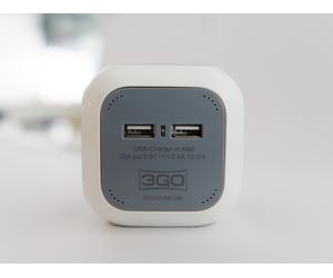 3go reg4cubeusb base múltiple 1,4 m 4 salidas ac interior gris, blanc