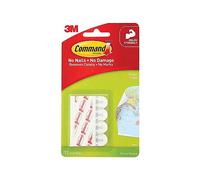 3M 17024 Comando Conjunto de 6 Paquetes de 12 pequeñas Tiras Adhesivas para publicar, Blanco, 72 Strips