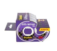 3M 311 - Cinta de papel de regalo (19 mm x 7.62 m, 3 unidades), transparente