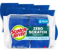 3M 526 No Scratch Multi-Purpose -ponge - r-curer, 4 2/5 x 2 3/5'', Bleu, 6/Pack