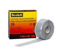 3M Cinta eléctrica Scotch 70 80611438617 de silicona autosoldable 25 mm x 9 m, 1 rollo, gris