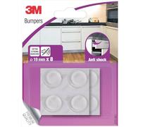 3M Almohadilla antichoque, 8 Unidades, Transparentes, 19 mm