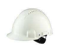 3M Casco de seguridad G3000 - Blanco, ventilación, arnés de ruleta y banda sudor de plástico