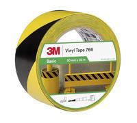 3M Cinta de Vinilo con Franjas de Seguridad 766, Amarillo/Negro, 50 mm x 33 m