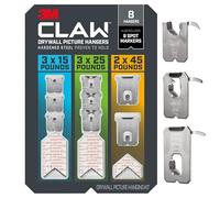 3M CLAW Paquete variado de colgadores para cuadros de yeso de 15, 25 y 45 libras con marcadores puntuales, solución pesada para colgar para decoración de habitación y oficina, incluyendo espejos o