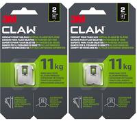 3M CLAW Paredes de Yeso 11 kg 3PH11-2WMR, 2 Ganchos, Plateado (Paquete de 2)
