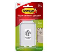 3M Comando - Ganchos Jumbo lienzo, acrílico, con 4 rayas, blanco, 1 unidad