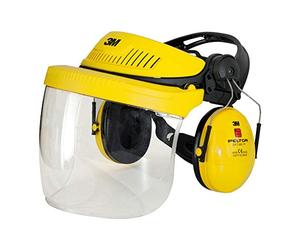 3M combinación de arnés de cabeza, Industrial, Amarillo, G500V5F11H51-GU | Arnés G500-GU, pantalla 5F-11 y orejeras Optime I (P3E)