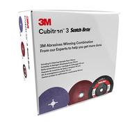 3M Cubitron 3 Disco de fibra 1182C, 115 mm, XO-RD Disco, 1 x Plato | Plato Soporte para disco de fibra, 3 x 1182C 36+, 1 x Scotch-Brite Clean & Strip XT Pro XO-RD Extragrueso