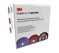 3M Cubitron 3 Disco de fibra 1182C, 125 mm, XO-RD Disco, 1 x Plato | Plato Soporte para disco de fibra, 3 x 1182C 36+, 1 x Scotch-Brite Clean & Strip XT Pro XO-RD Extragrueso