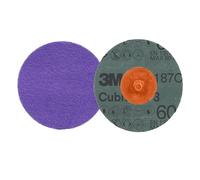 3M Cubitron 3 Roloc Disco de fibra 1187C, 60+, TR, Purple, 51 mm, 50/Carton
