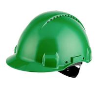 3M G3000NUV-BB - Casco G3000 verde, con arnés de ruleta y banda sudor plástico