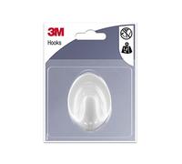 3M Gancho doble grande para baño – Negro mate – 1 gancho y 1 tira adhesiva resistente al agua
