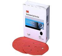3M Hookit 01147 Disco abrasivo rojo de grano P80D sin polvo de 6 pulgadas (paquete de 6)