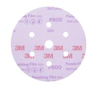 3M Hookit 30770 Disco de película de acabado sin polvo de grano P800 de 15 cm, color morado