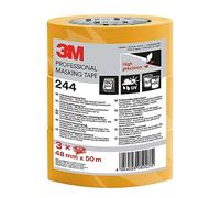 3M Pro Cinta de Enmascarar Profesional 244 de Alta Precisión, 48mm x 50m, 3 Rollos/Caja
