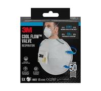 3M Respirador 8822 para lijado manual y herramientas eléctricas FFP2 con válvula 5/paquete
