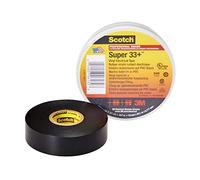 3M 80611207012 Scotch Super 33+ Cinta Eléctrica de Vinilo, 19 mm x 20 m, 1 Rollo, Negro