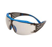 3M SecureFit 400X Gafas de seguridad, montura azul/gris, recubrimiento antiempañante Scotchgard (K&N), lentes gris claro interior/exterior, SF407XSGAF-BLU-EU