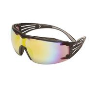 3M SecureFit 400X Gafas de seguridad, montura negro/negro, antirrayaduras, lente de espejo naranja, SF416XAS-BLK-EU, 1 por paquete