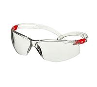 3M SecureFit 500 Gafas de seguridad, montura incolora y roja, recubrimiento antiempañante/antirrayaduras Scotchgard (K y N), lente incolora, SF501SGAF-RED-EU