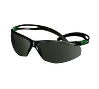 3M SecureFit 500 Gafas de seguridad, montura verde/negro, recubrimiento antirrayaduras+ (K), lente gris IR 3.0, SF530ASP-GRN-EU