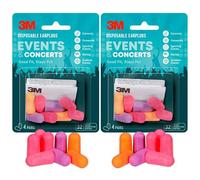 3M Tapones desechables para los oídos para eventos y conciertos, 4 pares (8 tapones en total), clasificación de reducción de ruido (NRR) 32 dB, buen ajuste, se mantiene en su lugar, diseño suave y