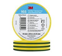 3M Temflex 165 - Cinta aislante (vinilo, 0,152 mm x 19 mm x 20 m), color amarillo