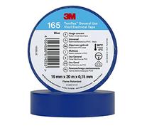 3M Temflex 165 - Cinta aislante (vinilo, 0,152 mm x 19 mm x 20 m), color azul