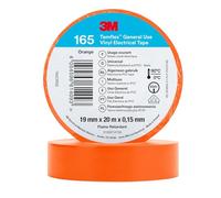 3M Temflex 165 - Cinta aislante (vinilo, 0,152 mm x 19 mm x 20 m), color naranja
