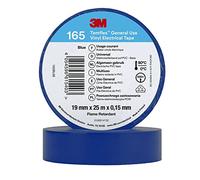 3M Temflex Cinta eléctrica de vinilo 165, azul, 19 mm x 25 m, 10 rollos