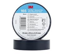 3M Temflex Cinta Eléctrica De Vinilo 165, Color Negro, 19 mm x 25 m