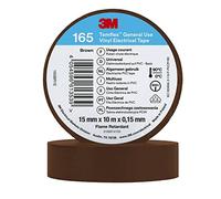3M Temflex Cinta eléctrica de vinilo 165, marrón, 15 mm x 10 m, 100 rollos/caja