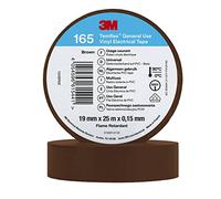3M Temflex Cinta eléctrica de vinilo 165, marrón, 19 mm x 25 m, 10 rollos