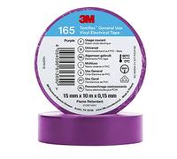 3M Temflex Cinta eléctrica de vinilo 165, morado, 15 mm x 10 m, 100 rollos/caja