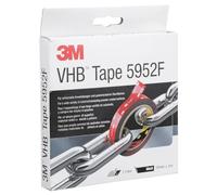 3M VHB Cinta Adhesiva 5952F - óptima adhesión a la mayoría de las pinturas en polvo, metales, vidrio, madera sellada, acrílico, policarbonato, ABS - 19 mm X 3 m, negro, espesor: 1.1mm (1 unidad)