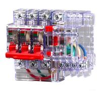 3P - Disyuntor transparente para 6a-63 A, protección de corriente residual, 3P, carcasa transparente, protección contra sobrecarga, 3P, cortocircuito, protección de 10 cm, 3P (40 A)